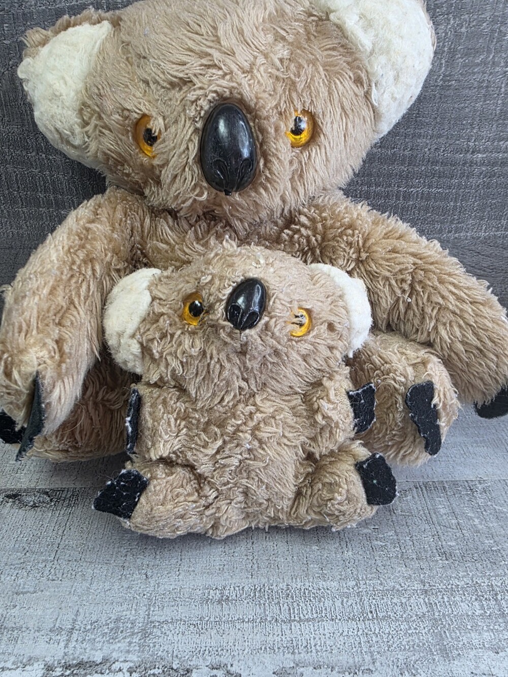 VTG Interpur Koala Bear Mom Baby Plush Stuffed Animal Toy Set Made in Korea g60